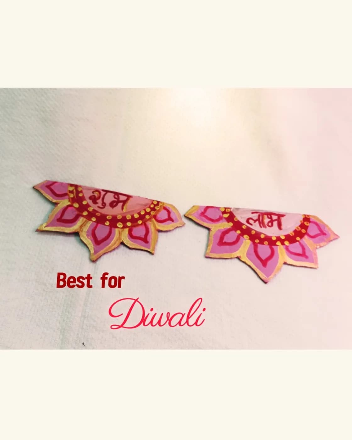 Handmade reusable lotus shubh labh decor, photo 2 of 2