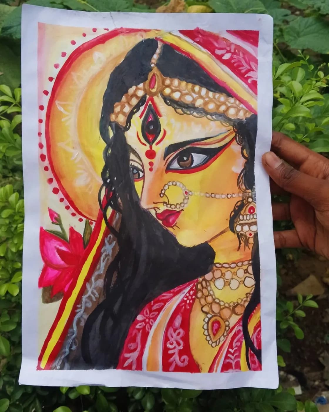 Maa Durga Handmade Acrylic Painting, photo 1 of 1