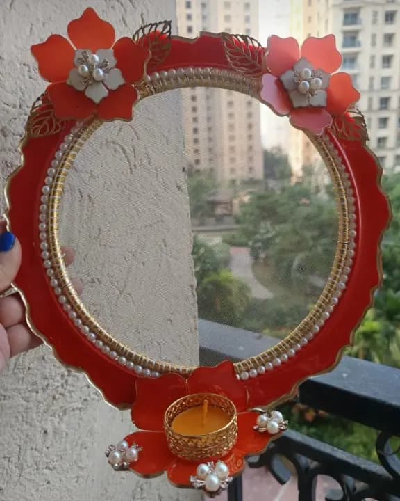 Karvachauth pooja set (thaali and sieve)