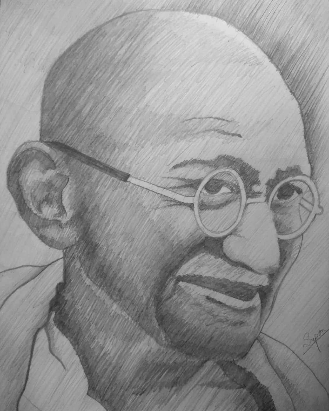 Mahatma Gandhi Pencil Sketch, photo 1 of 1