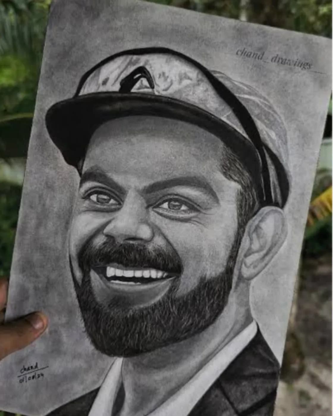 Handmade charcoal portrait sketch, photo 1 of 1